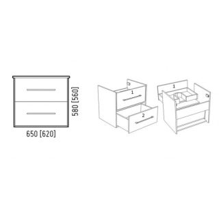 Тумба под раковину Corozo Гольф 65см сонома SD-00000312